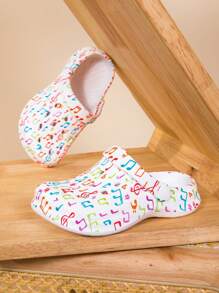 新款女士花园鞋，可调节宽松平底拖鞋，卧室/旅行/沙滩凉鞋，包趾拖鞋