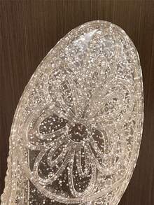 Women's Flat Sandals, New Hollow Out Crystal Jelly Shoes, Waterproof Plastic Shiny Beach Shoes