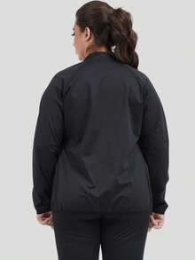 Conjunto de Sauna para Mulheres Plus Size, Respirável, Design com Zíper, Adequado para Exercícios na Academia - Preto - Visão 6