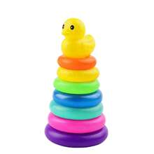 1 套儿童堆叠玩具游戏塔蒙特梭利早期学习益智玩具颜色识别礼物（颜色随机） - 彩色 - 查看 6