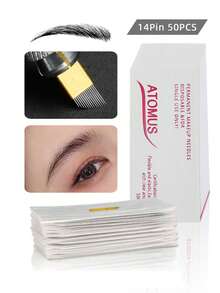 ATOMUS 14-Pin Gold Curved Microblading Blades, 50pcs/Box - Multicolor - View 7