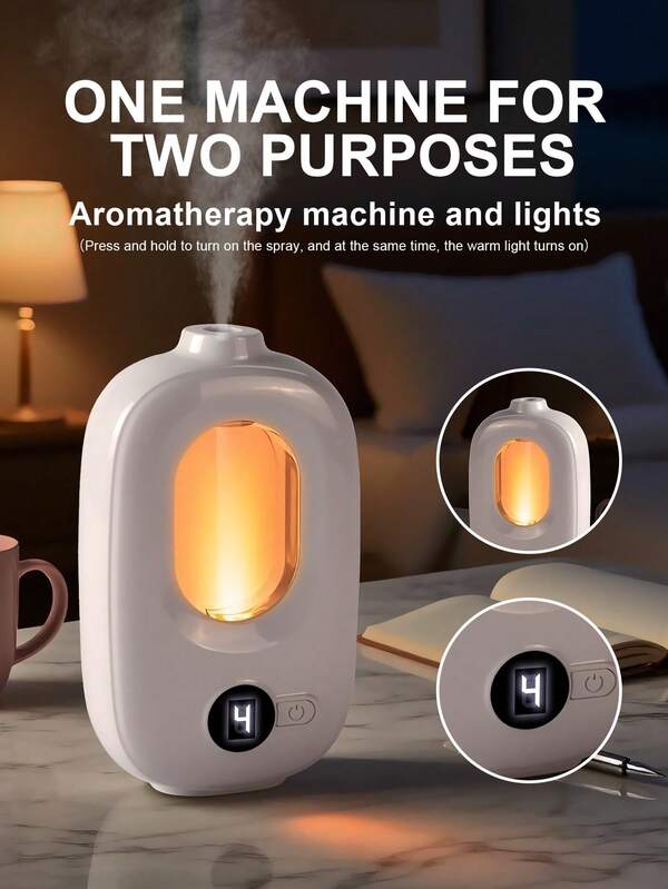 AOYI Rechargeable Smart Aroma Diffuser, Automatic Timed Fragrance Diffuser For Hotel, Bedroom, Bathroom, Air Freshener & Odor Eliminator