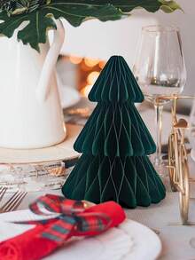 4/6pcs Decorative Folding Paper Christmas Trees, 5inch/6inch/7inch Honeycomb Paper Tabletop Ornaments For Christmas Party, Birthday Party, New Year And Other Occasions