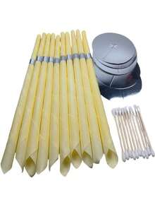 10 piezas de velas para los oídos, velas cónicas de cera de abeja Hopi para eliminar la cera de los oídos, velas aromáticas para los oídos con soporte, 100% cilindros de fragancia cónica hueca - Multicolor - Ver 3