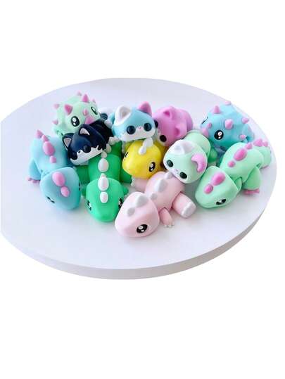 1 قطعة لعبة حيوان متحركة مطبوعة ثلاثية الأبعاد - قطط ملونة/ثلاثي القرون/ستيجوصورس مع مفاصل متحركة. مثالية كسلسلة مفاتيح، ديكور السيارة، اكسسوار السفر، هالوين، حشو جوارب عيد الميلاد، هدايا ديكور عيد الميلاد، لعبة قلق، ألعاب للفتيات، هدايا للرجال، هدايا حفلات عيد الميلاد