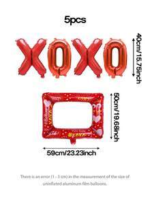 Bộ 5/6 bóng bay hình khung ảnh ngày Galentine, bóng bay chữ XOXO màu đỏ 16 inch, bóng bay phông nền khung ảnh bơm hơi, phông nền chụp ảnh, ngày hội gia đình, tiệc hội chị em, thích hợp cho lời tỏ tình ngày Valentine, hẹn hò cặp đôi, tiệc độc thân, tụ họp chị em, kỷ niệm ngày cưới, sinh nhật bất ngờ cho cặp đôi, trang trí phòng, thêm chút ngọt ngào và lãng mạn. - Nhiều màu - Xem 12
