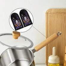 ハロウィン鋳鉄ハンドルカバー フライパン ポットホルダー ゴーストパンプキンスカル 断熱スリーブ ベーキング調理器具用 - パープル - チェックする 2