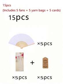 15 件/套木制折扇，附赠礼品袋和感谢卡（5 张感谢卡、5 把手持折扇、5 个礼品袋），单身派对新娘送礼会装饰品，伴娘竹制手持折扇，单身派对拍照道具，伴娘礼物和婚礼装饰品，婚礼礼物，适用于聚会和活动，夏季配饰，女士折扇 - 彩色 - 查看 11
