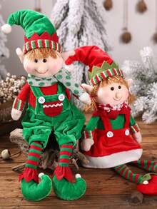 1PC Christmas Hanging Leg Elf Dolls, Poseable Long Bendy Naughty Boy & Girl Ornaments, Cute Shelf Sitters With Dangling Legs, Fun Holiday Home Decor & Room Decor,Mini Elf Decorations For Xmas Party, Christmas Toys & Christmas Decorations, Perfect For & Fall Decorations For Home