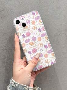 1 pieza Funda de teléfono suave y transparente de TPU con patrón de calabaza colorida de Halloween, adecuada para iPhone 11 12 XR 13 13 Pro 13 Pro Max 14 14 Pro 14 Pro Max 15 15 Pro 15 Plus 15 Pro Max 16 16 Pro 16 Plus 16 Pro Max