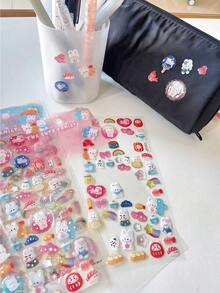 3D 水晶滴胶贴纸 - 柴犬、猫、兔子、猫头鹰，3D 贴纸，可用于剪贴簿、日记本、儿童奖励品、礼物 - 彩色 - 查看 5