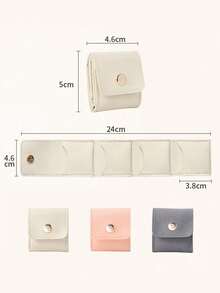 Simple Portable Compartment Jewelry Bag Ring Storage Bag, Travel Earring Ring Jewelry Storage Bag, Portable Travel Storage Bag To Carry With You To Prevent Ring Loss, Essential Storage Versatile Tool Kit Jewelry Storage Box - Multicolor - View 12
