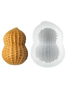 1 件花生形硅胶模具，适用于 DIY 香薰蜡烛、石膏花生装饰配件 - 白色 - 查看 5