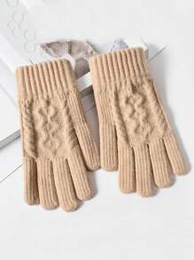 1双毛绒加厚保暖防寒户外触屏露指手套，适合年轻人针织手套，男女通用秋冬打字手套，休闲宽松款式，适合送朋友当礼物