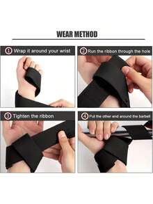 AIYYIPA 2 correas de fitness AIYYIPA, resistentes al desgaste y antideslizantes, de material de nailon y, color negro, diseño de correa envolvente para la muñeca, protectores de muñeca para levantamiento de pesas, deadlift y dominadas, adecuados para entrenamientos de fitness