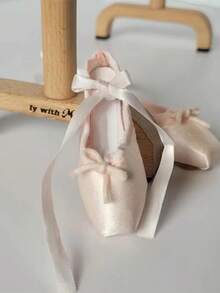 Handmade Ballet Shoes Phone Charm, Mini Satin Ballet Style Keychain, Pink Beaded Ballet Shoes Keychain - Customizable And Detachable, Fashion Accessory, Personalized Gift, Can Be Hung On Bags, Travel Essentials, Christmas, Halloween Gift - Multicolor - View 3