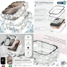 2 In 1 Waterproof Bling Case Compatible With Apple Watch Series 10 42mm Screen Protector Crystals Rhinestone Protective Bumper Face Cover Compatible With Apple Watch 10 42mm Accessories Women Clear Huge Markdown Shockproof Anti-Fall Scratch Resistant Anti-Fingerprint Full Cover Screen Protection Essentials, Applicable To Daily Shield, Office, Home Watch Screen Protector Watch Cover Watch Accessories
