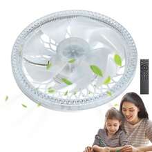 Luz de ventilador de techo con control remoto | Lámpara LED | Ventilador de techo inteligente con luz, ventilador de techo con 4 velocidades y 3 modos de luz, ventilador de techo moderno con luz LED - Blanco - Ver 8