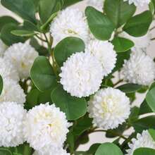 Fake Flowers With Stems Realistic Natural Artificial Chrysanthemums Flowers For Vase Home Porch Garden Yard And More - White - View 4