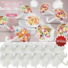 1/3/6/12 Mini Umbrella Candy Box - Transparent Plastic Refillable Party Gift, Suitable For Birthdays, Weddings And Engagements, Decorative Candy And Snack Storage, Gift Bags, Halloween, Christmas Gifts - Multicolor - View 12