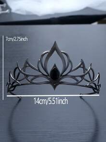 1 Bộ vương miện gai kim loại, phong cách Gothic tối màu với đá pha lê đen, thiết kế bọc phức tạp, không thể thiếu cho tiệc Halloween/Gothic (Có thể có một số vết xước do mạ điện thủ công) - Nhiều màu - Xem 3