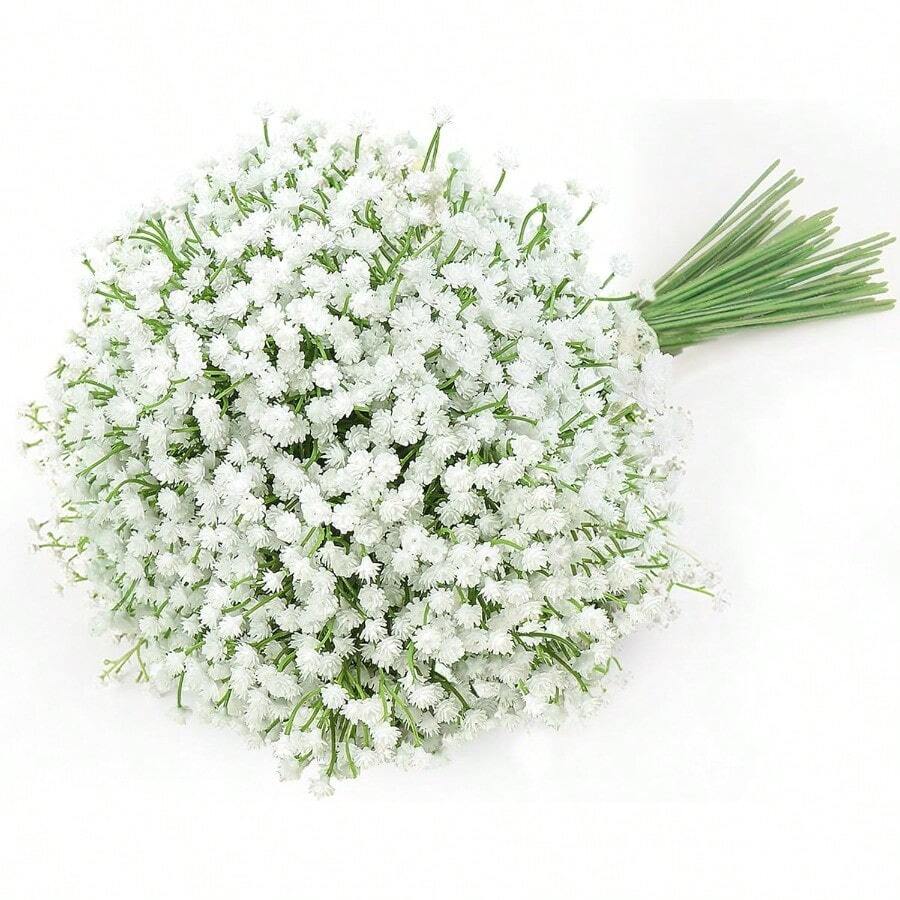 D15 PCS Babys Breath Artificial Flowers Fake Babys Breath Flowers Artificial Bulk White Gypsophila Bouquets Real Touch Faux Flowers For Wedding Floral Arrangement Party Home Decoration7001 - 15白色 - 查看 1