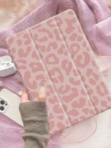 DECOPHONE Pink Leopard Print IPad 10.2 Case, Compatible With IPad 9/8 (2021/2020) - Features Magnetic Auto Wake/Sleep Function, Stylus Holder, And Lightweight Design. - Multicolor - View 1