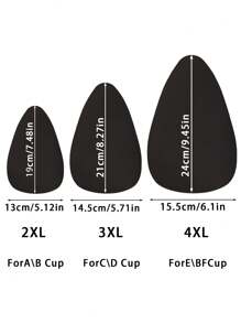 2 Pairs/4pcs Plus Size Invisible Lift Latex Tape Sticky Water Drop Shaped Breast Petals Strapless Bra Liner, Beige, Brown, Coffee, Black, Suitable For B-E Cup Busty Women