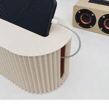 螺紋紋理理線收納盒 插槽式電源線隱藏收納盒 充電線理線槽設計 實心PP塑料 極簡現代風 適用汽車內飾、居家與辦公室雜亂線材整理 多場景收納 - 彩色 - 查看 4