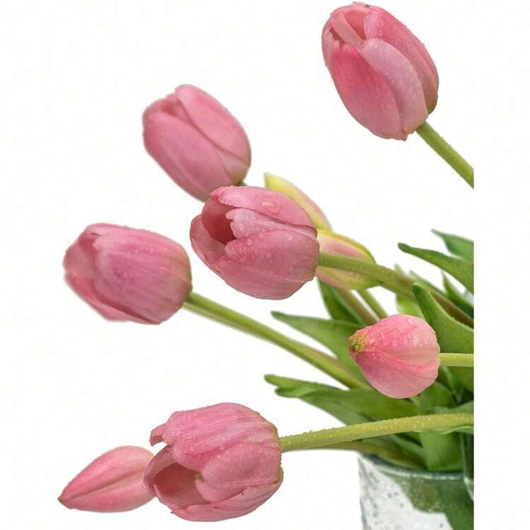 15 piezas Tulipanes artificiales ZXCFTE, ramo de látex de tacto real, tulipanes falsos para decoración de oficina, boda, fiesta, hogar, cocina y jardín, color lila, 15 piezas - Multicolor 14 - Añade 3