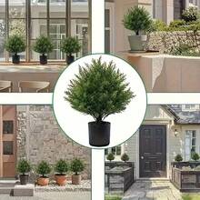 1pc Artificial Cedar, Fake Pine Wood Shaped Tree, Real Green Christmas Pine, Includes Planting Stake, Suitable For Indoor/Outdoor Home Decor, Garden Decoration, Realistic Fake Evergreen Christmas Tree For Holiday Table Center, Fireplace, Wall, Indoor And Outdoor Christmas Decoration