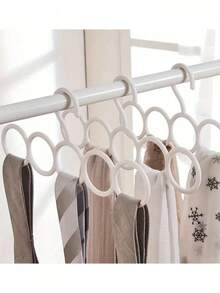 1pc 5-Slot Scarf Hanger - Multipurpose Plastic Organizer For Ties, Scarves And Shawls, Space Saving Closet Accessory, 12.79" X 6.1", Perfect Gift For Coworkers, Friends And Family - Multicolor - View 1