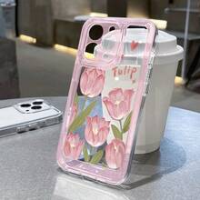 Case Cover Transparent Material TPU Pink Floral Pattern I PHONE XR 11 12 13 14 15 16 PRO MAX 7 14 15 16 PLUS REDMI A1 A2 A3 A5 9A 10C 12C 11A 13C 14C 11 12 LIRE NOTE 8 9 10 11 12 13 14 PRO POCO C55 C65 X3 X4 X5 S21 FE S22 ULTRA S23 ULTRA - Y1 - Xem 2