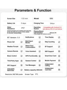 男女通用多功能圆形触摸屏智能手表，具有通话拨号、计步、闹钟、多种运动模式、音乐遥控、秒表、闹钟、天气 - 智能手环 - 黑色 - 查看 9
