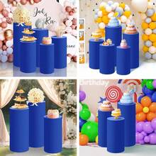 Conjunto de 3 capas para pedestal de cilindro em 9 cores, capas para pedestal de cilindro em elastano para decoração de festas, casamentos ou aniversários - Contém apenas capas para cilindro (90*40 cm/75*36 cm/60*33 cm) - Multicolorido - Ver 7