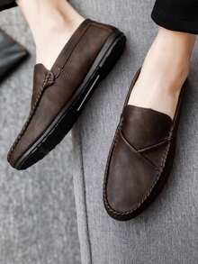 2025 Spring Men's Formal Business Fashion Korean Style Shoes, Leather Penny Loafers, Soft Sole Slip-On Driving Shoes (Loafers Run Small, Larger Size Recommended For Those With Wide Feet)