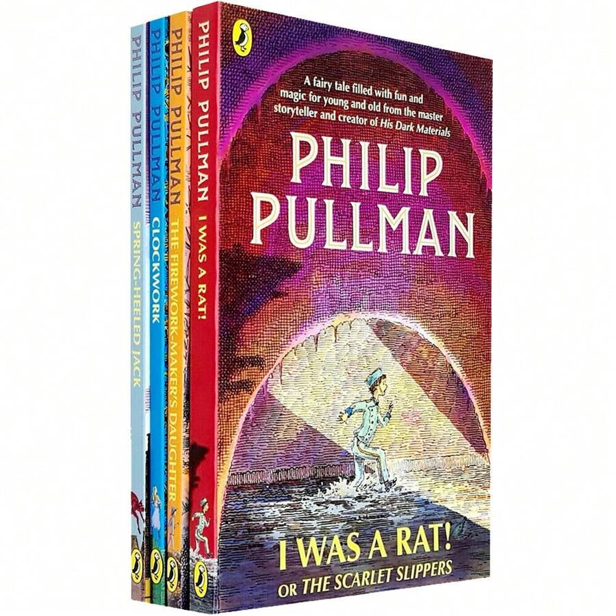Philip Pullman Collection 4 Books Set (I Was A Rat!, The Firework-Makers Daughter, Clockwork, Spring-Heeled Jack)