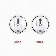 2 件水瓶盖，20 盎司/30 盎司替换盖，3.3 英寸/3.7 英寸直径，防溢替换盖，20 盎司 30 盎司玻璃杯盖，玻璃杯盖 - 無色 - 查看 14