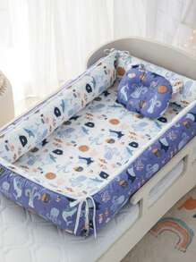 可折叠婴儿床同睡床，便携式高边保护婴儿床，哺乳床和亲子床，防压睡眠床