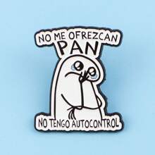 1 件西班牙格言珐琅胸针，独特的翻领别针徽章 - 可爱的包袋和服装配饰学校办公室配饰衬衫夹克珠宝圣诞节万圣节衣服别针有趣可爱的教师礼物 - 黑色 - 查看 9