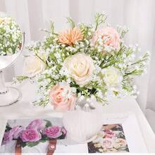 D15 PCS Babys Breath Artificial Flowers Fake Babys Breath Flowers Artificial Bulk White Gypsophila Bouquets Real Touch Faux Flowers For Wedding Floral Arrangement Party Home Decoration7001 - 15白色 - 查看 2