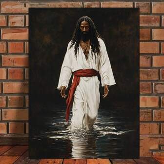 Black Jesus Walking On Water Poster, Jesus Christ Wall Art, Christian Wall Art, Black Jesus Christ Decoration, Jesus Poster