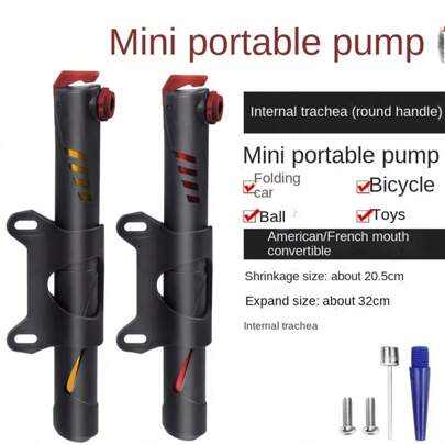 1 Stück Fahrrad Luftpumpe, Mini tragbare Handpumpe für Fahrradreifen, Basketball, aufblasbare Artikel, hoher Druck