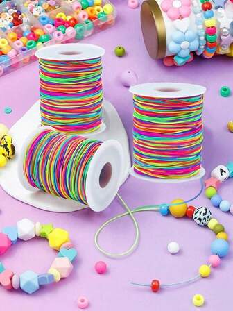 Cordoncino da 0,8 mm per braccialetti, robusto cordoncino arcobaleno per la realizzazione di gioielli, collane, perline e artigianato