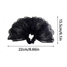 2pcs/1pc French Double-Layer Lace Trim Hair Scrunchies, Essential For Bun, Ponytail, Everyday Wear, Elegant & Romantic Ballet Style Hair Accessories, Hair Ties, Scrunchy Hair Ties, Sport, Home Beauty Women Accessory Gifts ,Head Piece