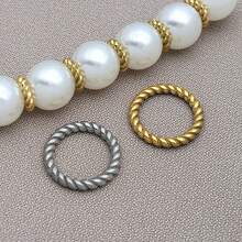 10 piezas de anillos cerrados con flores retorcidas de acero inoxidable, hallazgos de joyería DIY para collares, pulseras, cuentas, cuentas planas, fabricación de joyas de uso diario