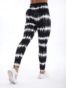 秋冬新款休闲女式高弹紧身裤，黑色线条图案，白色条纹印花，柔软舒适的羊毛裤，适合居家、运动、塑形、拉伸、提臀、不对称图案、户外、旅行、散步、购物、健身房、跑步、运动、工作、街头、音乐节、派对、礼物、长裤 - 彩色 - 查看 53