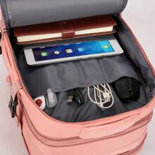 1pc Unisex Large Capacity Expandable Travel Backpack, Outdoor Beach Bag, Student Bag, Dual Compartment Waterproof Durable Backpack With Multiple Pockets, Suitable For Travel, Commuting, Shopping, Beach, Gift For Friends And Family Large Capacity Bag