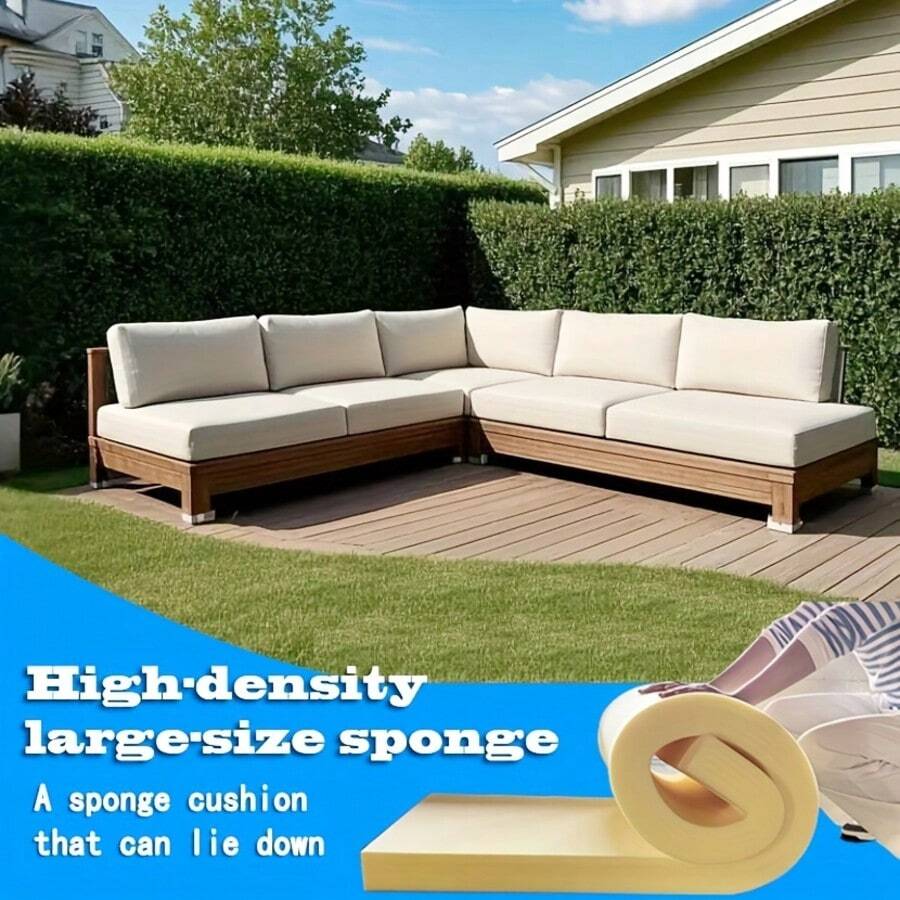 1 Pieza - (60cm*180cm), Grosor 5/8/10cm, Cojín de espuma de alta densidad moderadamente suave y duro, Almohadilla para cambiar de sofá, Colchón, Reemplazo de cojín de balcón, Relleno de cojín de sofá y chaise longue, Espuma de alta resistencia, No se deforma fácilmente con el uso a largo plazo, Adecuado para muebles de interior y exterior y proyectos DIY, La esponja amarilla no es fácil de cambiar de color y es resistente a la suciedad