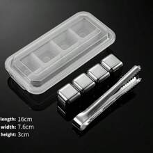 316L 不锈钢冰块，可重复使用的金属冰球机，适用于家庭、啤酒和饮料冷却器 - 銀色 - 查看 14